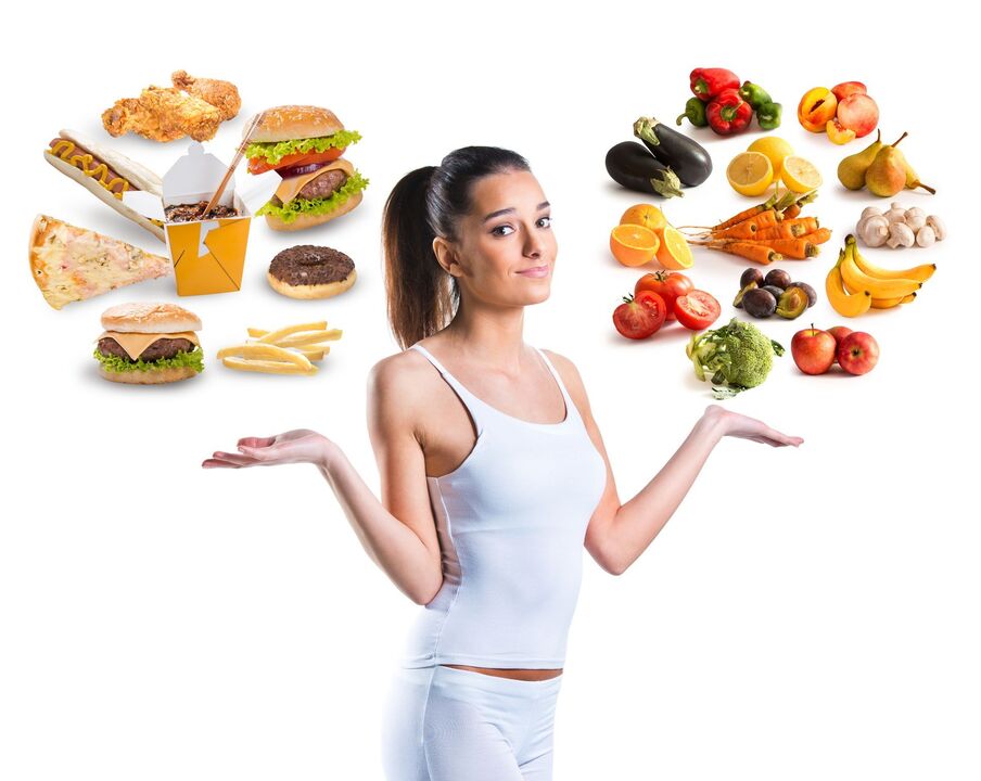 Scegliere tra cibo sano e malsano